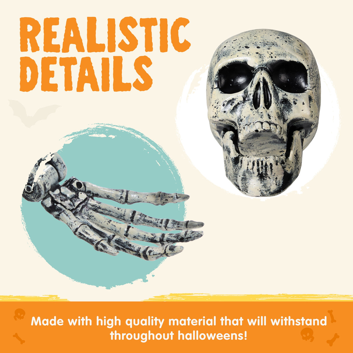 Joyfy 2 Pack Skeleton Hands Halloween Decoration Outdoor,13 inch Bloodstain Zombie Arm with Ground Stakes, Fake Arm Hands Prop Groundbreaker for Halloween Graveyard Lawn Decor