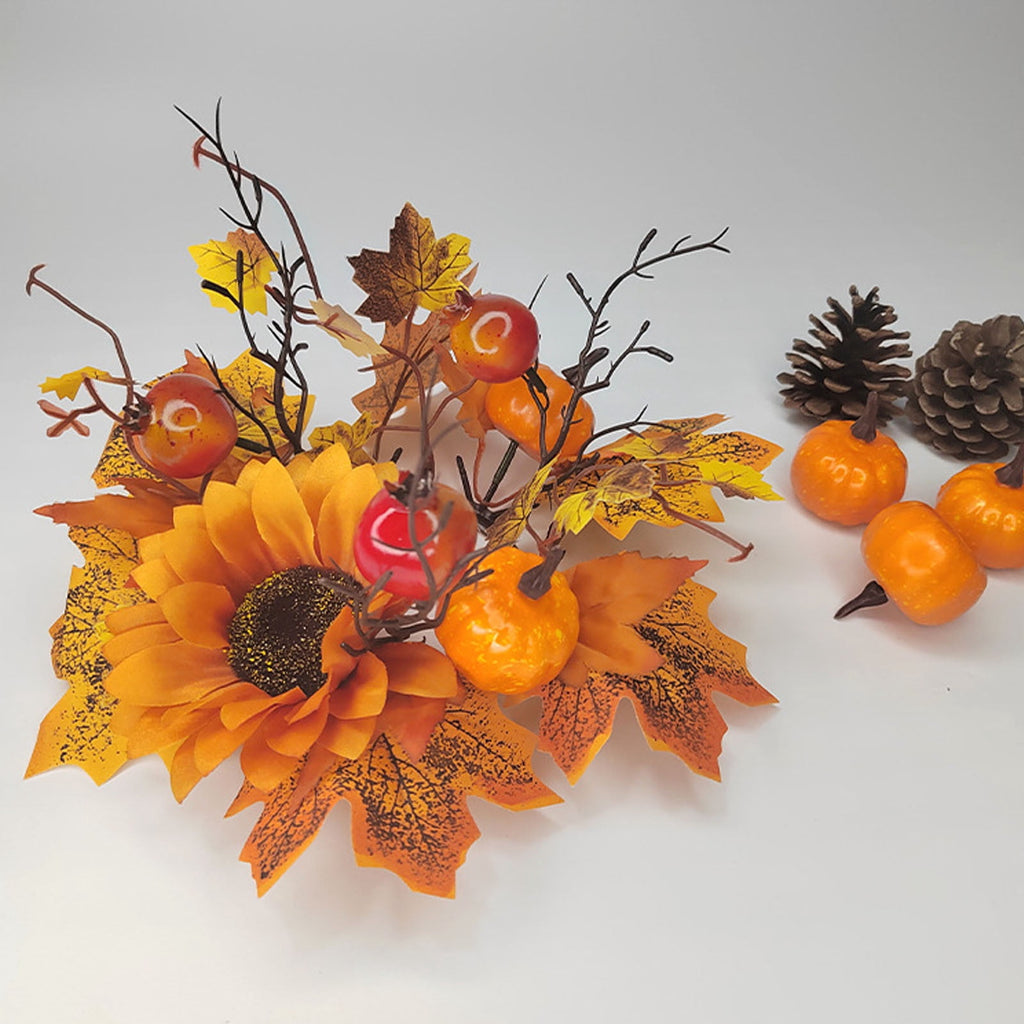Small Fall Gradient Wreath for Front Door, Multicolor Artificial Autumn Wreaths Thanksgiving Decor for Home, Fall Halloween Decorations, Outdoor Indoor Farmhouse Wall Decor Year Round, E