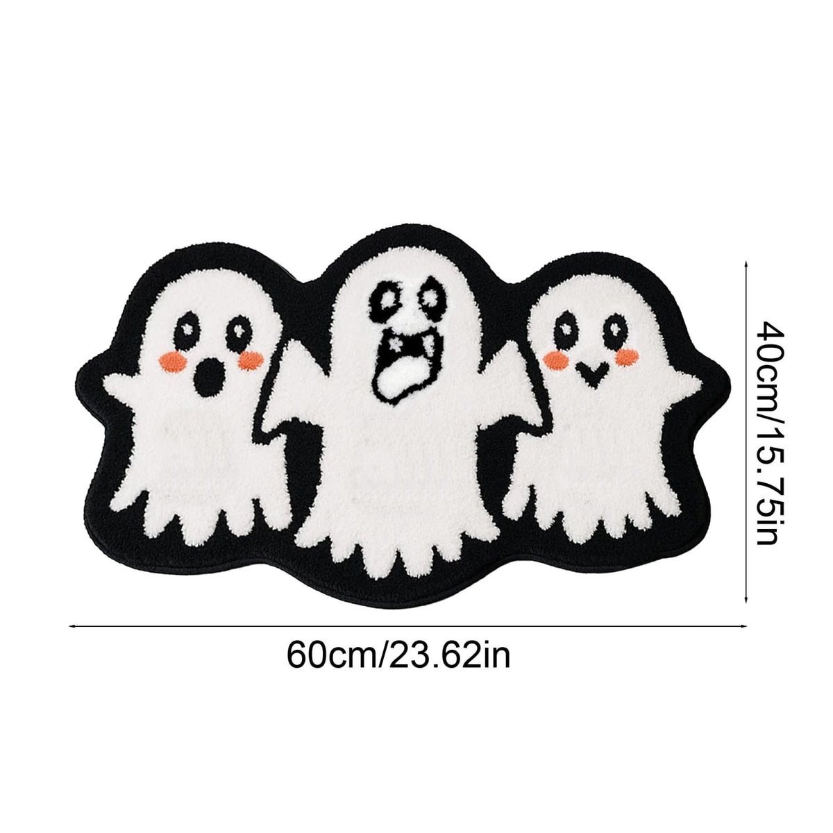 Halloween Wreath Shaped Rugs, Soft Indoor Mat for Entryway, Kitchen, Halloween Party, Pumpkin Witch Spooky Home Decor, 23.62x15.75 Inches