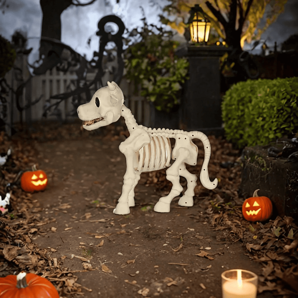 amlbb Halloween Decorations Indoor Outdoor Cow Skeleton, 2025 New Cow Skeleton Halloween Decoration, Cow Skeleton Halloween Decorative Prop Halloween on Clearance