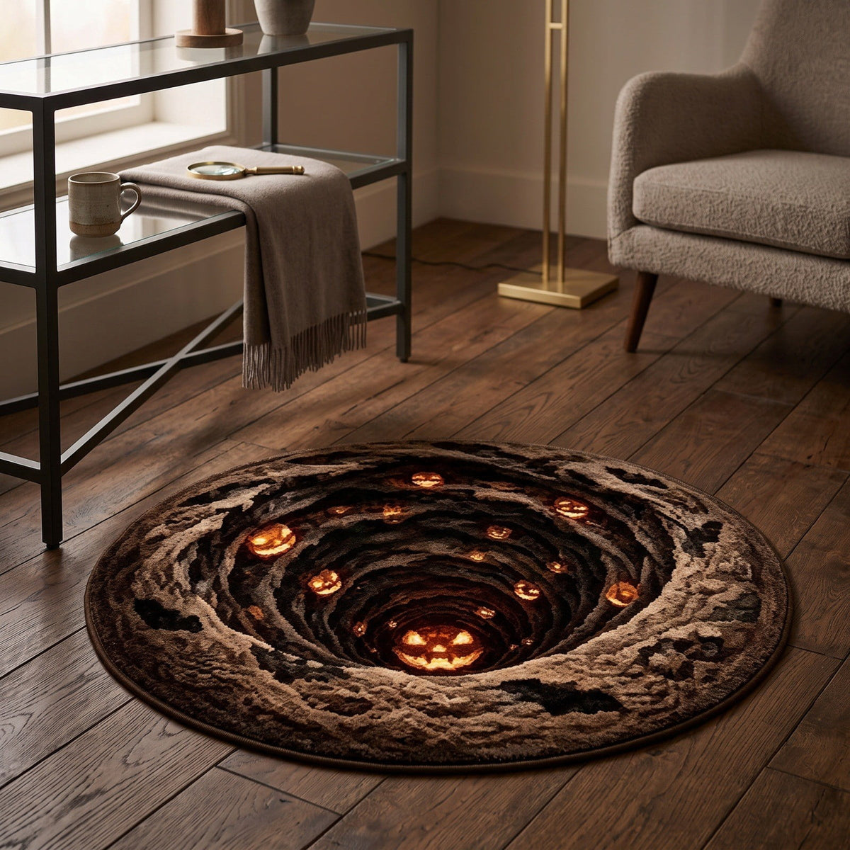 Halloween Dog Door Mat 16x24", Golden Retriever Ghost Pumpkin Welcome Rug for Porch, Halloween Outdoor Decorations