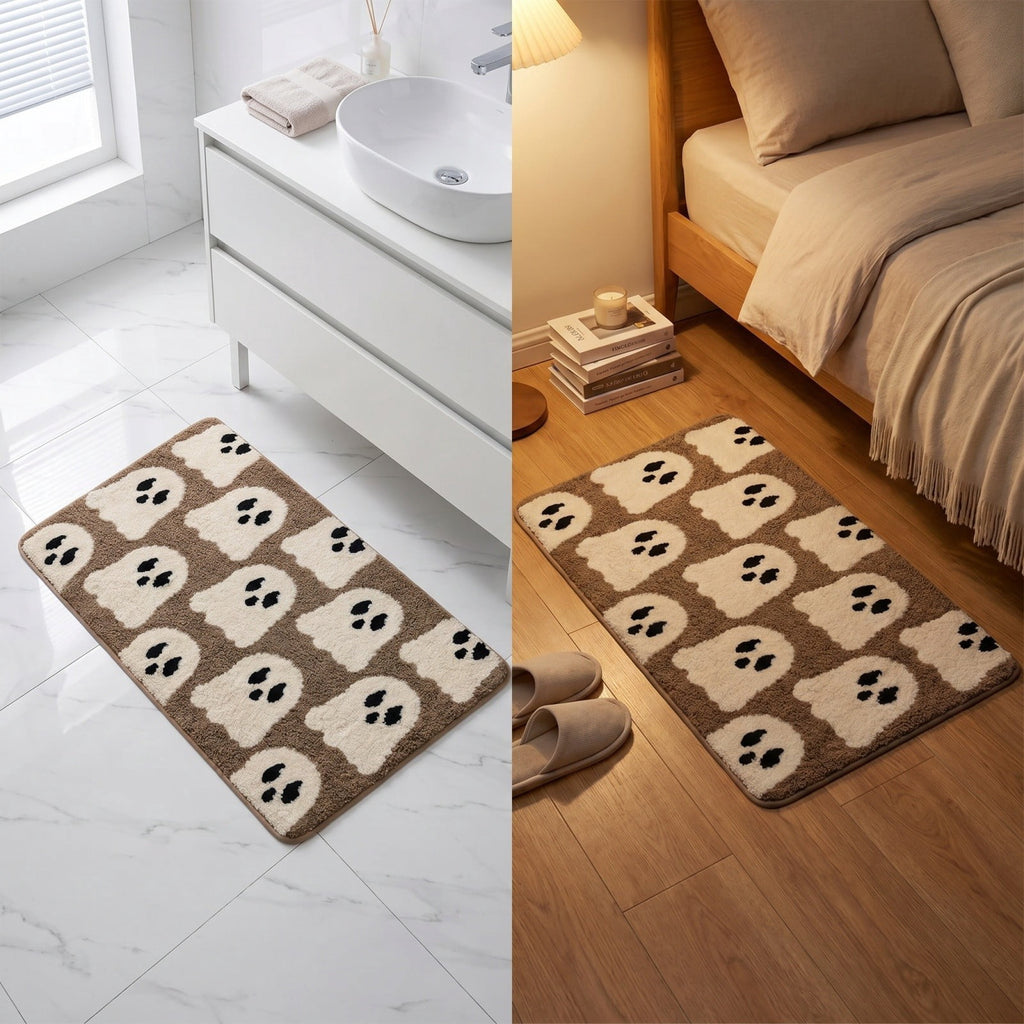 sruoe Fall Door Mat Absorbent Non-Slip Durable Halloween Decorations, Front Door Mat for Porch with Rubber Backing, Indoor Outdoor Entryway, Easy Clean Low-Profile Fade-Resistant.