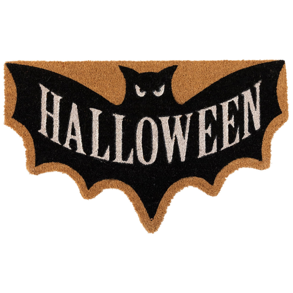 Northlight Natural Coir "Halloween" Bat Shaped Doormat - 18" x 30"