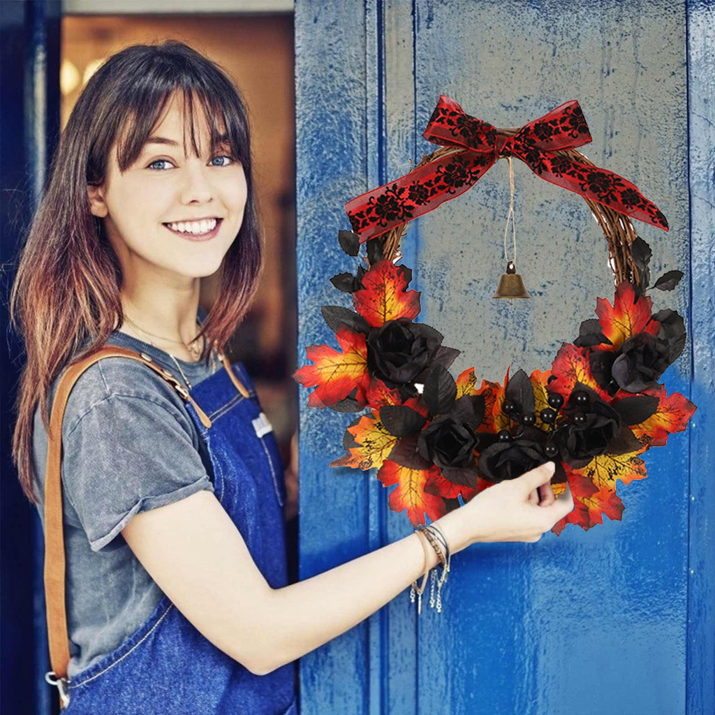 Nkmbld 4th of July Wreaths for Front Door, Independence Day Wreath Red White Blue Flower Wreath for Independence Day Memorial Day Flag Day Decor