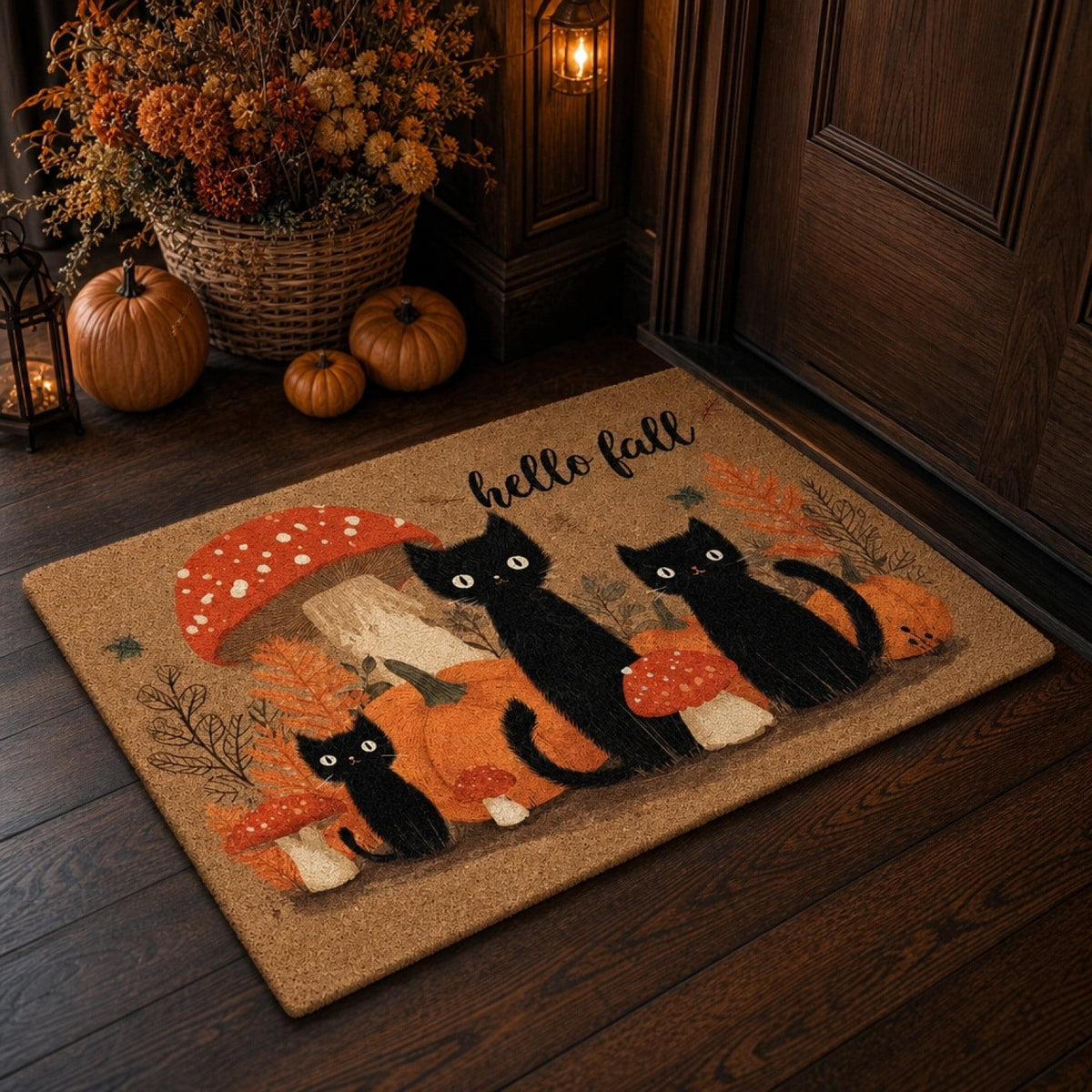 WWC Halloween Door Mat, 32x20 inch Halloween Decor Thick Non Slip Ghost doormat, Entryway Rug for Fall Party Indoor Outdoor Front Porch