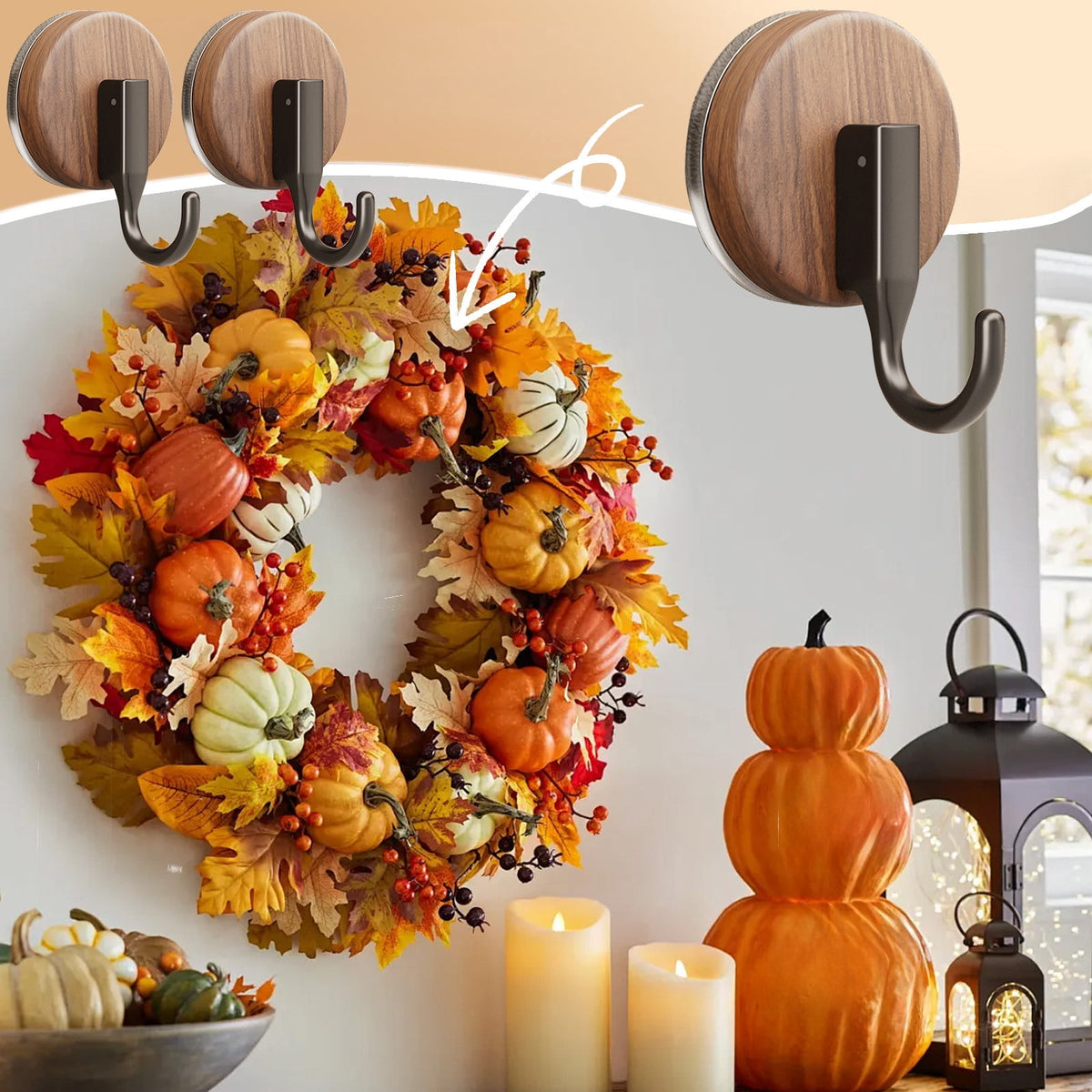 YOTQUSKI Halloween Wreath,Halloween Wreaths For Front Door,Witch Door Wreath Halloween Decorations,with Witch Hat Legs Hanging Lanyard for Party Decorations Indoor Outdoor