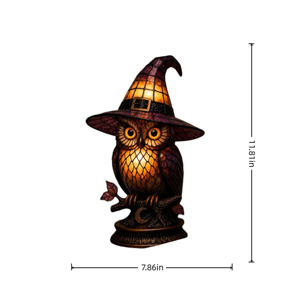 Sruoe Resin Owl Vintage Table Lamp, Decorative Animal Night Light for Bedroom Office Indoor Home Year Round Decor