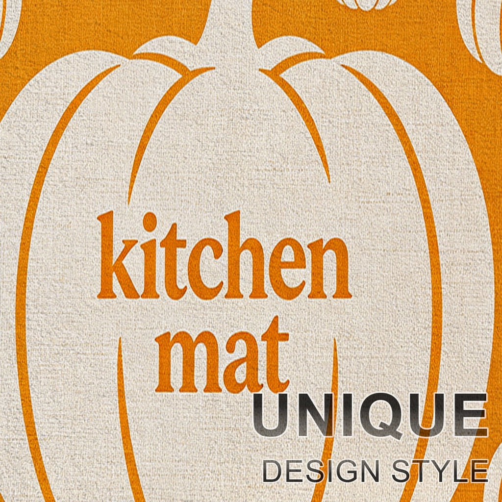 YIMEIS Halloween Orange Ghost Pumpkin Black Cat 1Pc Flannel Mat & Kitchen Rugs,Soft Non-slip,16''×24'' Inches,for Entryway Bathroom