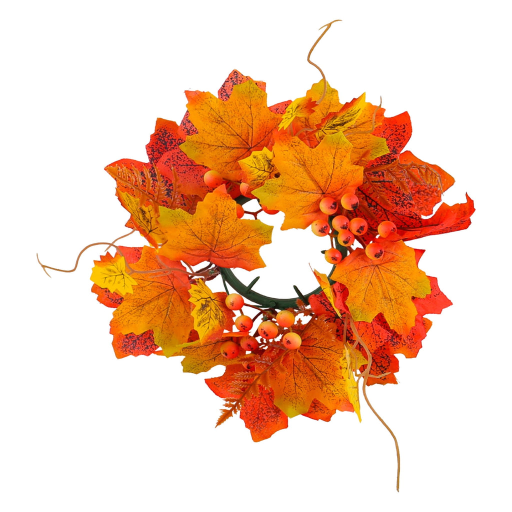 sruoe Halloween Decor, Artificial Wreaths, Halloween Decoration Outdoor, Fall Wreaths, Indoor Halloween Decoration, Halloween Candle Wreath Maple Leaf Decorative