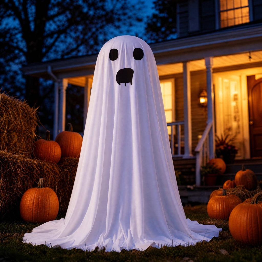 Aurorax Early Halloween Decorations Outdoor,Ghost Halloween Decoration 2 ft Realistic Waterproof Ghost Decor for Front Porch Yards Gardens Lawn Black