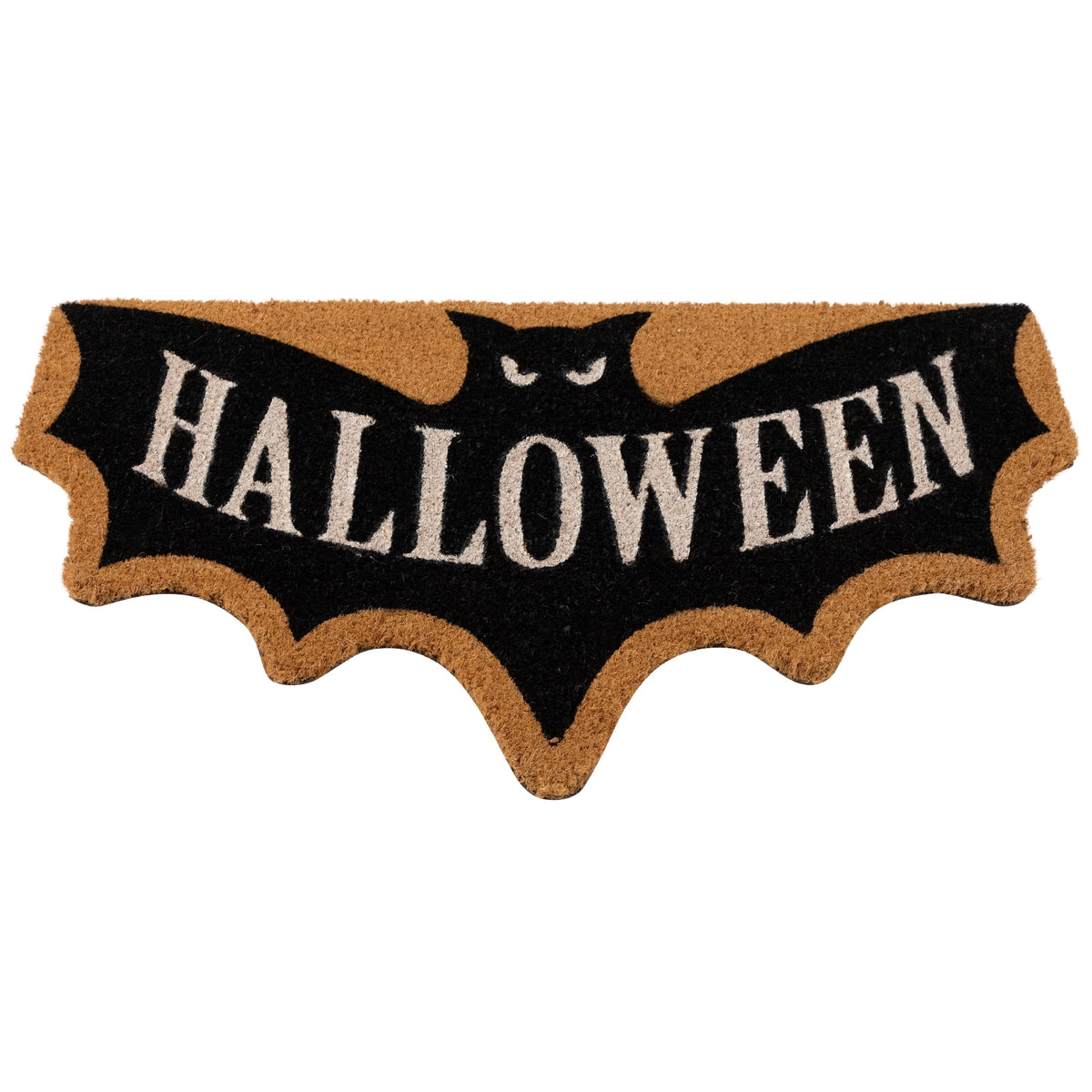 Northlight Natural Coir "Halloween" Bat Shaped Doormat - 18" x 30"