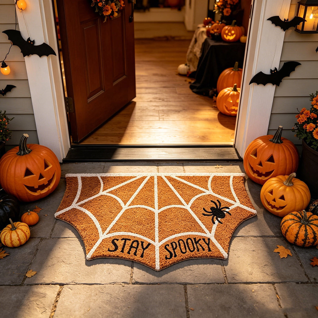 23.6x15.7 Inch Halloween Printed PVC Doormat, Non-Slide Rubber Back Dirt Trapping Front Door Indoor Outdoor Entryway Decor Floor Mat