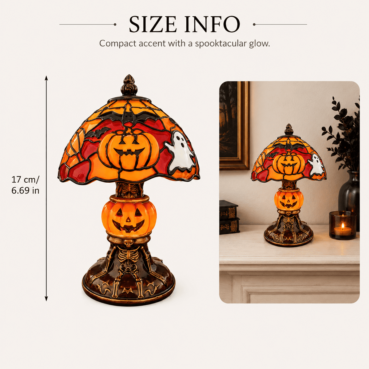 Diceymbol 11.81 Inch Halloween Ghost Night Light, Witch Hat Ghost Lamp with Jack O Lantern, Halloween Decorations Indoor for Table Mantel Party Decor
