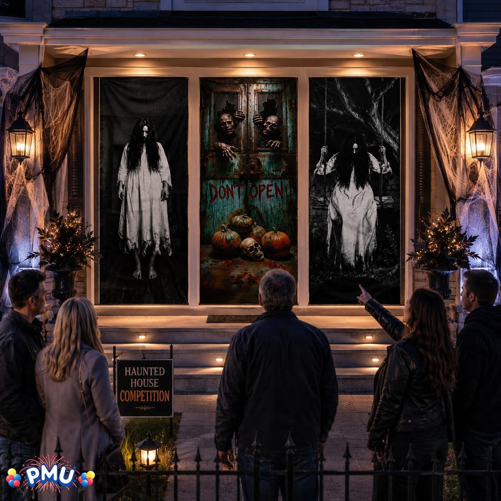 PMU Halloween Bathroom Door Cover, Halloween Decor, Door Decor