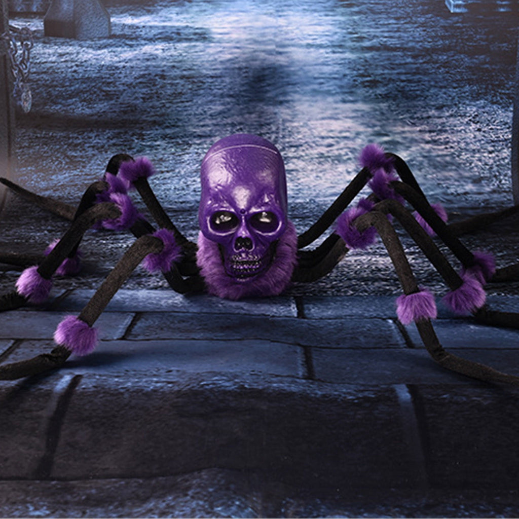 MMJ Halloween Decorations Electric Crawling Spider Voice Activated Light Up Animated Horror Prop 25.6in