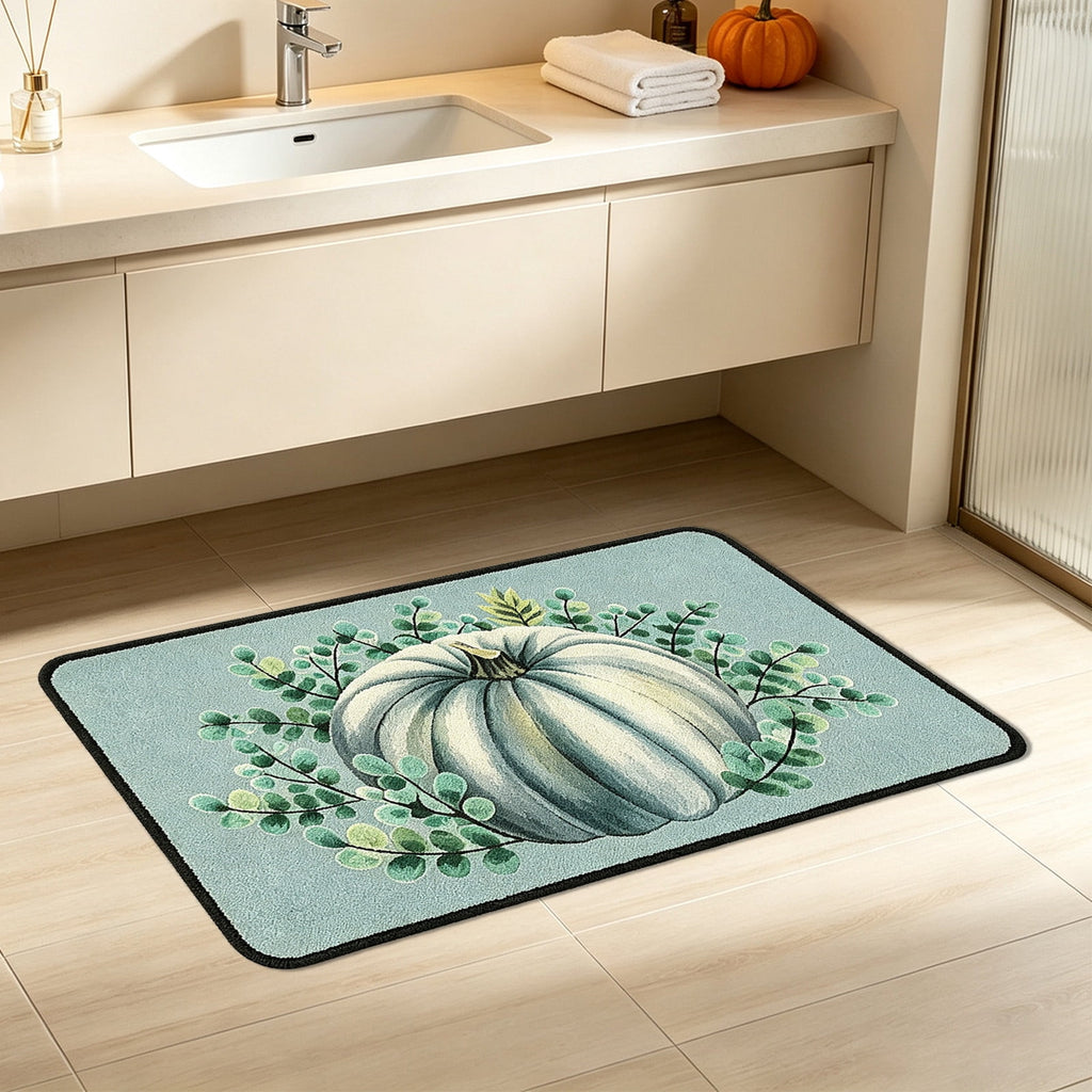 Yhmxh Fall Pumpkin Decorative Door Mat, Autumn Harvest Welcome Entryway Rug, Non‑Slip Absorbent Front Doormat, Seasonal Floor Mat for Indoor Outdoor Halloween Home Decoration 15.7x23.6 Inch