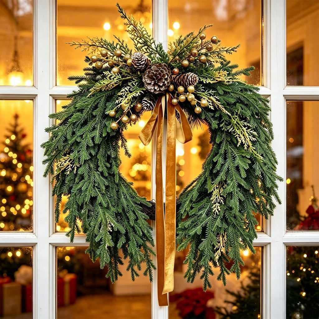 ICQOVD Halloween Pumpkin Maple Leaf Wreath with Skeleton Ornament Orange Black Bow Front Door Hanging Fall Home Decoration 15.75*15.75*3.15IN