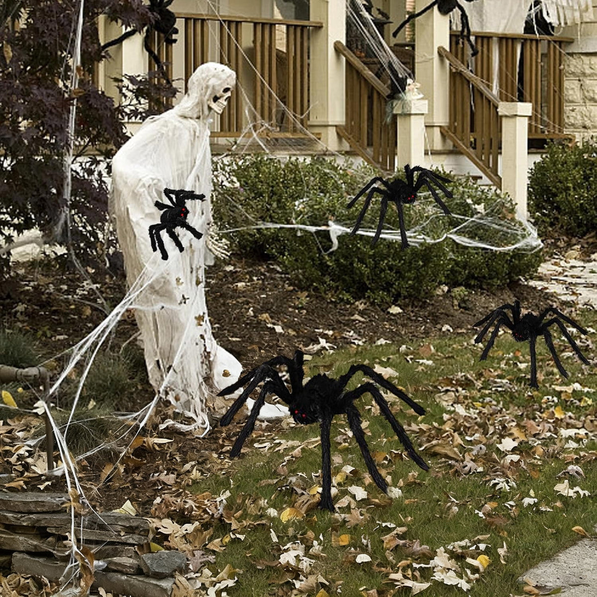 Ayieyill 79 In Giant Spider Halloween Decorations Outdoor, Scary Large Spider for Halloween Yard Decorations, Haunted House Props, 1pc