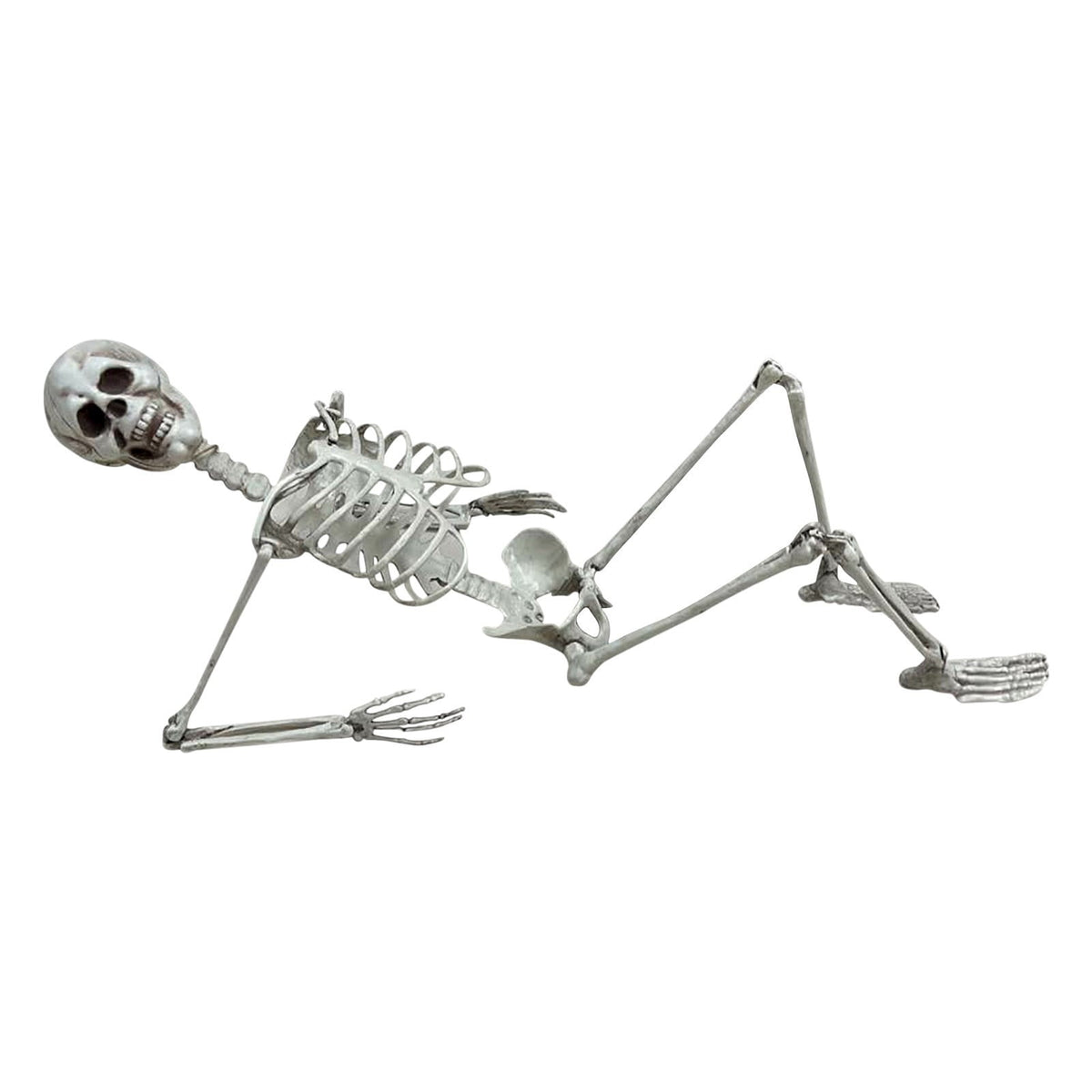 3ft Posable Skeleton Prop, Life Size Full Body Plastic Halloween Skeleton Decor with Movable Joints for Indoor Outdoor Yard and Party Display
