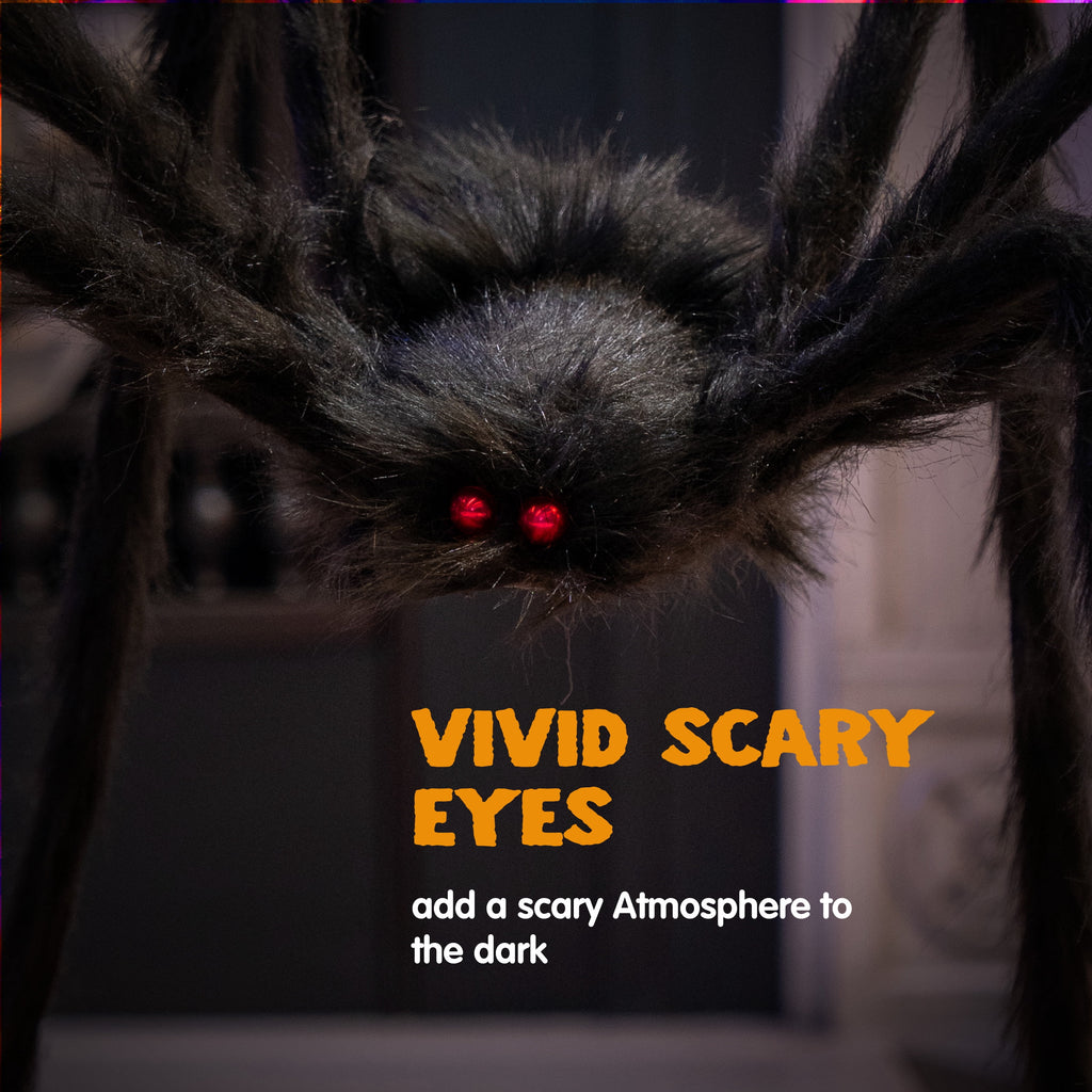 Joyfy 6 Packs Colorful Hairy Giant Spiders Halloween Decorations Outdoor,Multi-Size Outdoor Halloween Spider Decorations for Yard Lawn & Patio (30", 30", 20", 20", 12", 12")