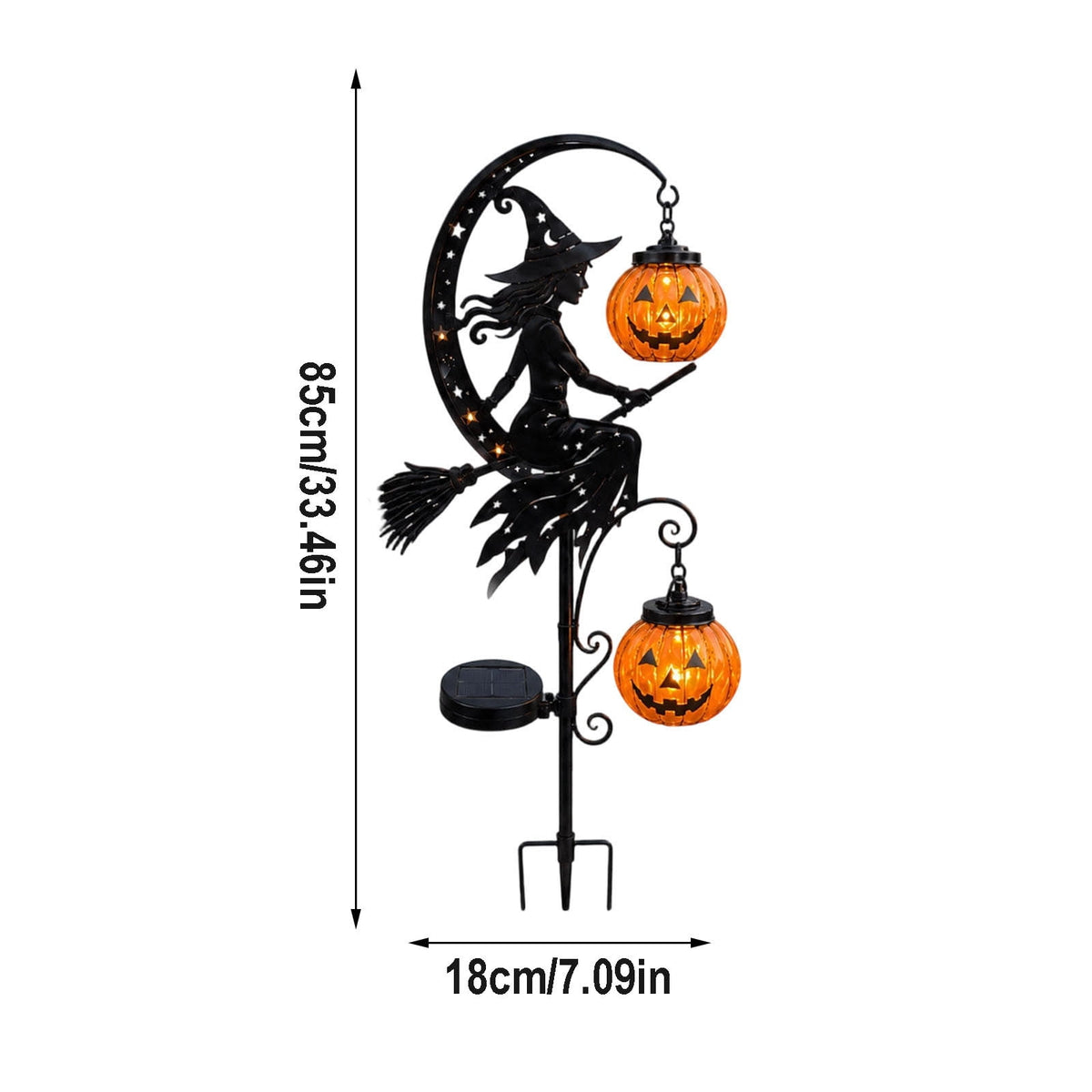 Halloween Solar Garden Stake Light,Metal Hanging Pumpkin Lantern Waterproof for Yard Lawn Proch