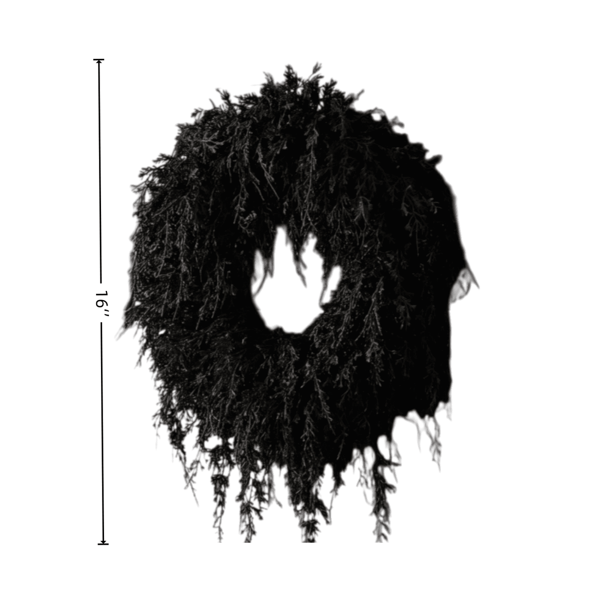 Halloween Artificial Wreath, Black Cedar Wreath, Spooky Fall Harvest Faux Wreath, for Front Door, Indoor Outdoor, Wall Window Porch Party Decor