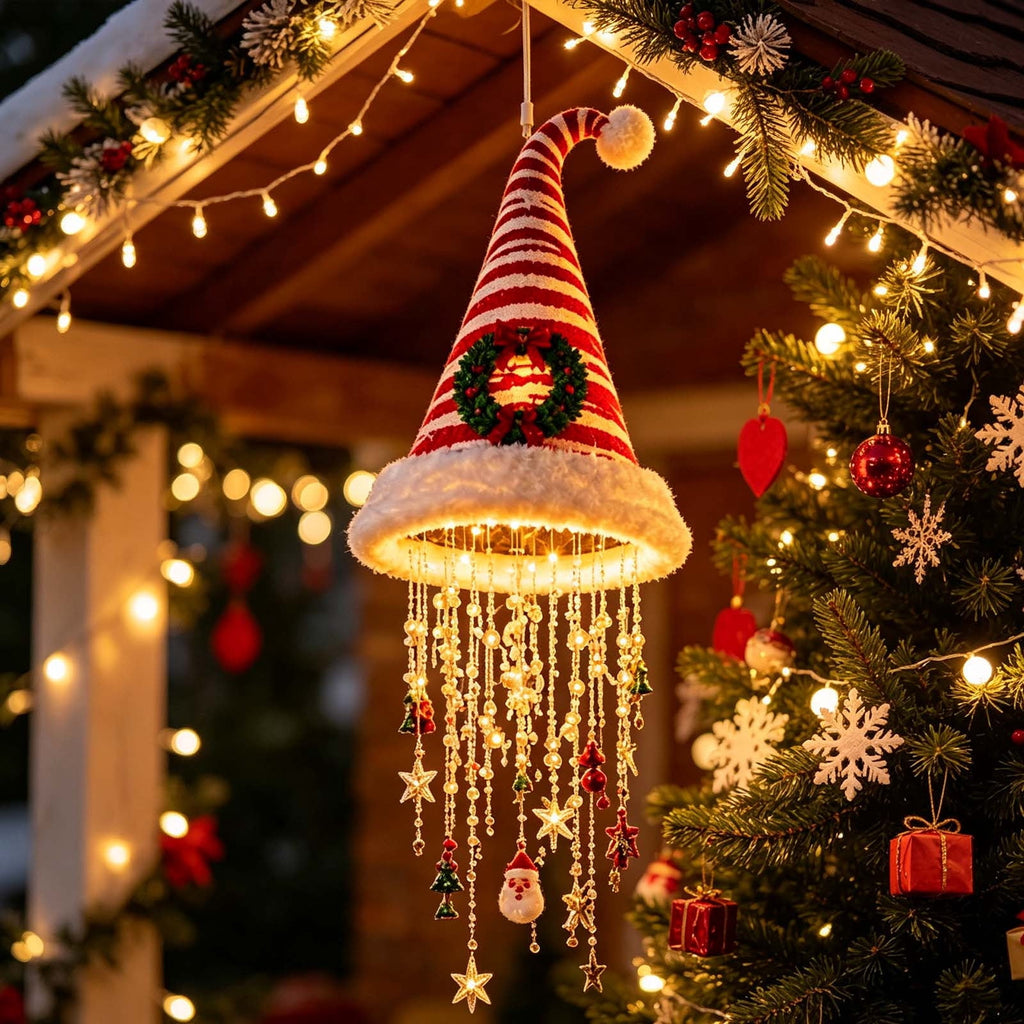 Stijggn Witch Hat Lights Halloween Glowing Lights, Waterproof Hanging Witch Hat Decorations, Warm Light Festival Ornaments for Indoor Outdoor Yard Garden Party Halloween Decor