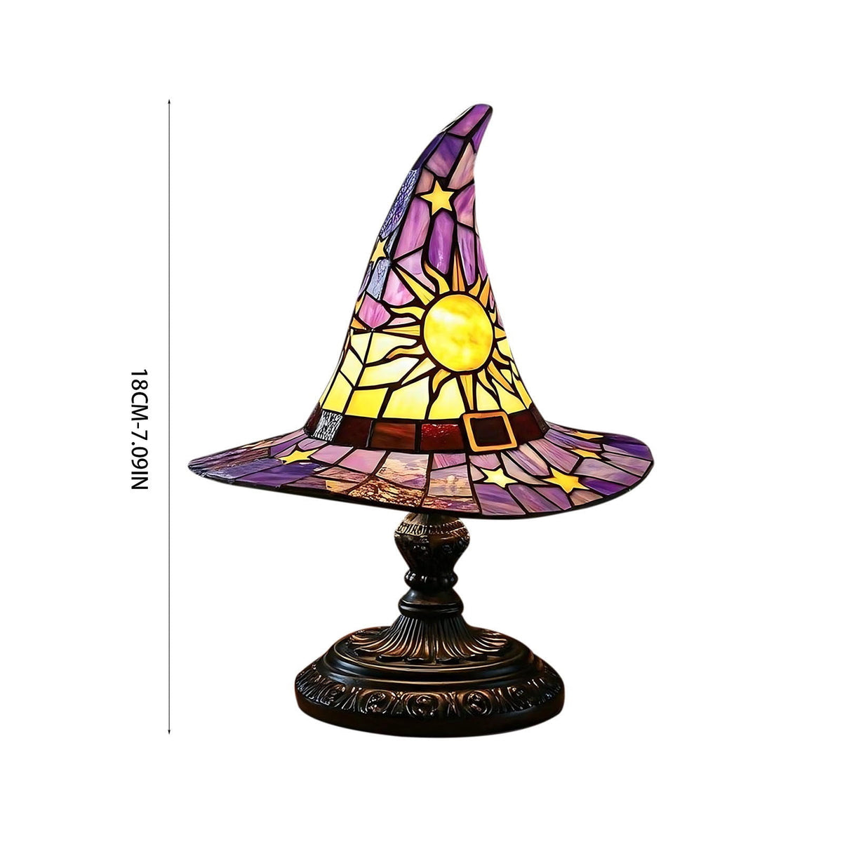 Clearance Witch Hat Lamp, Halloween Nigh Light Handcrafted Retro Resin Witch Hat Light, Usb Powered, Gothic Halloween Decorations for Bedroom