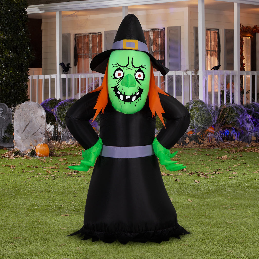 Scary Witch Airblown Yard Inflatable, Multicolor, 4', Halloween by Way To Celebrate