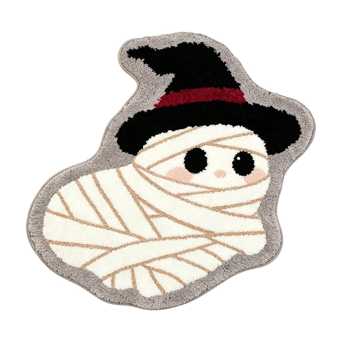 Halloween Wreath Shaped Rugs, Soft Indoor Mat for Entryway, Kitchen, Halloween Party, Pumpkin Witch Spooky Home Decor, 23.62x15.75 Inches