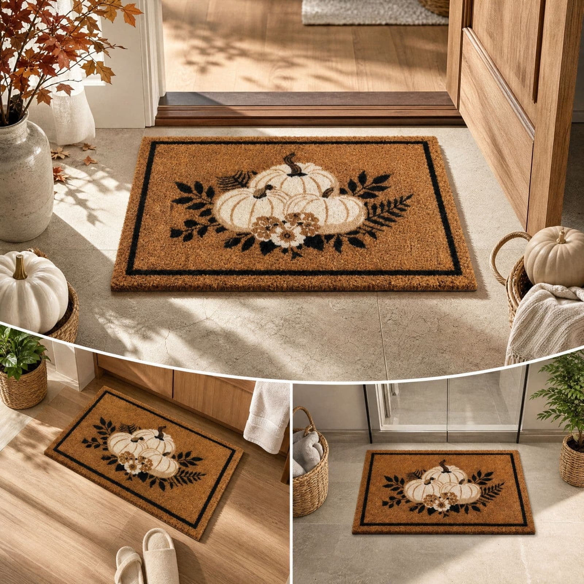 Talqzovs Fall Doormat , 24 in x 36 in Outside Door Mats Halloween Kitchen Mat for Front Door Kitchen Bathroom Entrance