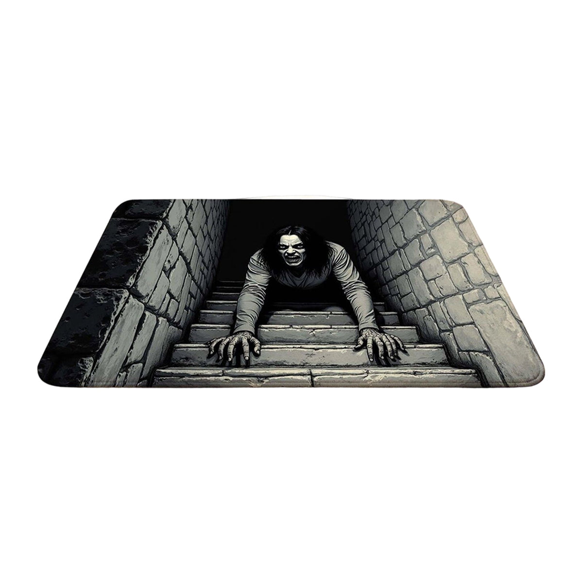 Scary Halloween Decorations Outdoor Spooky 3D Visual 20 Inch Floor Mat Halloween Home Decor Indoor Halloween Front Door Decor Creepy Themed Entrance Rug Deep Grey, 1 Pack
