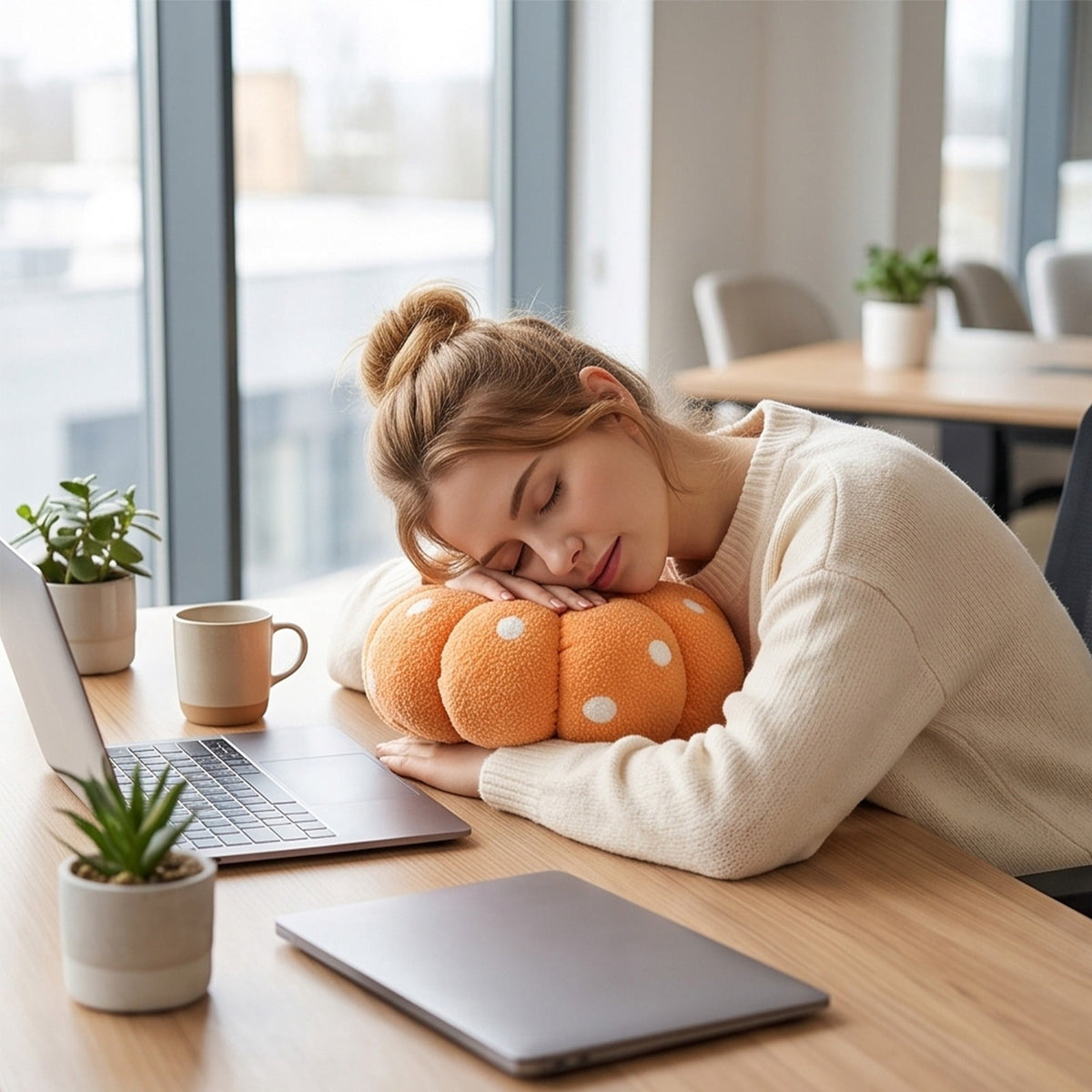 Yhmxh Soft Fluffy Pumpkin Throw Pillow, 3D Plush Sherpa Stuffed Pumpkin Cushion Decor, Cute Autumn Harvest Pumpkin Shaped Plush Toy for Sofa Couch Bed Farmhouse Thanksgiving Halloween Party Decor