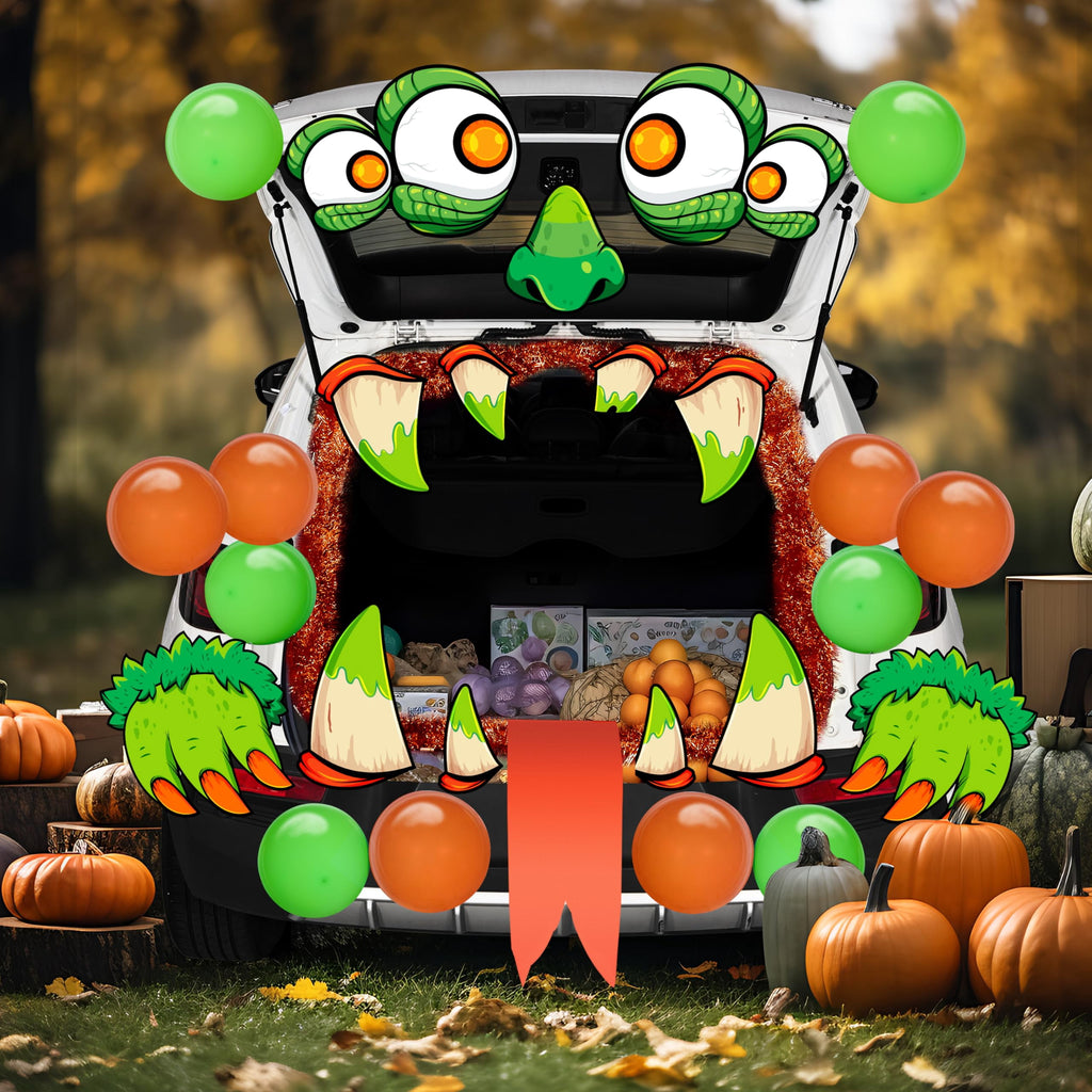 Joyfy Halloween Trunk or Treat Car Decorations Kit,Halloween Car Decorations Car Archway with Happy Halloween Theme