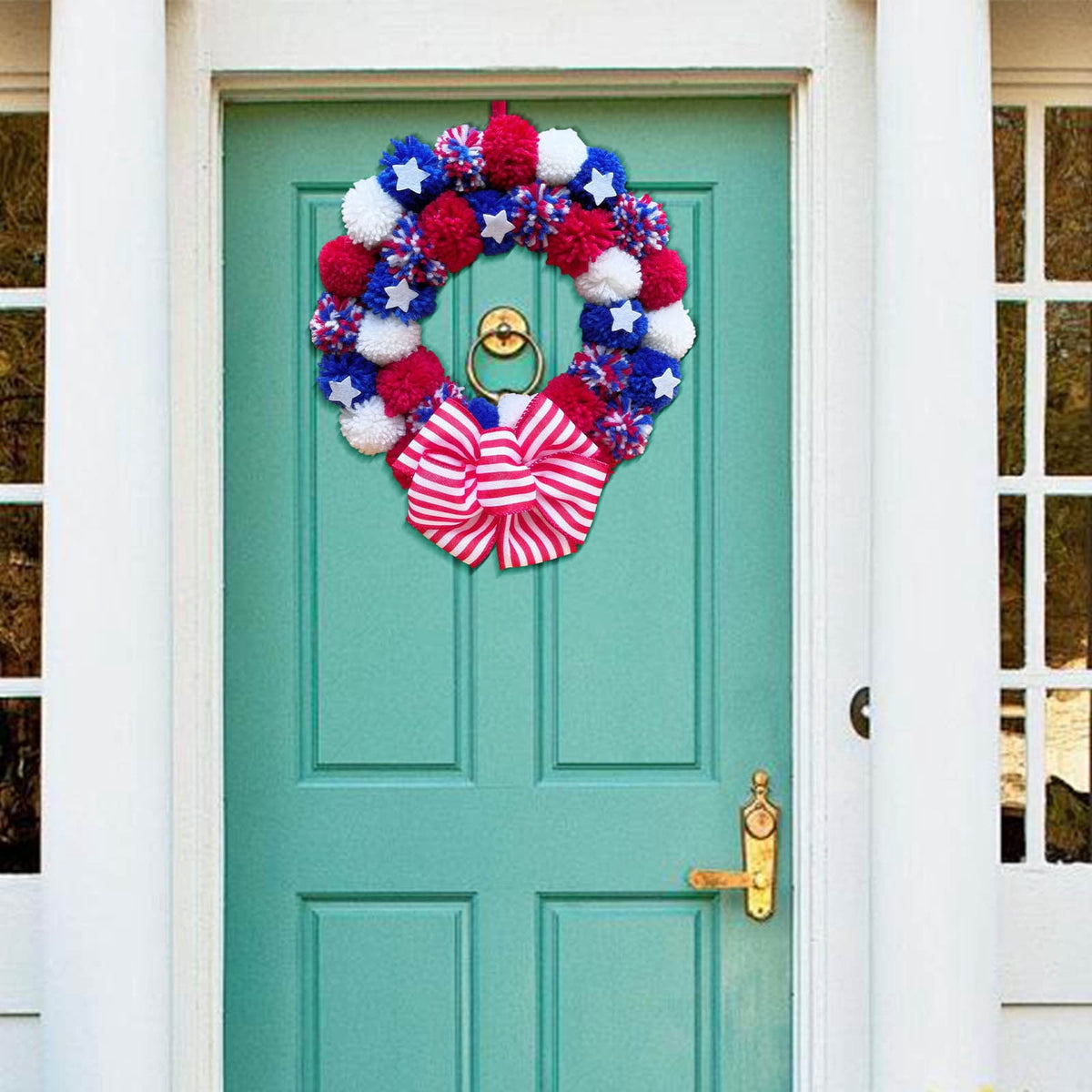 AZXY 4th of July Wreath,Patriotic Wreath,Independence Day Wreaths,Memorial Day Decorations