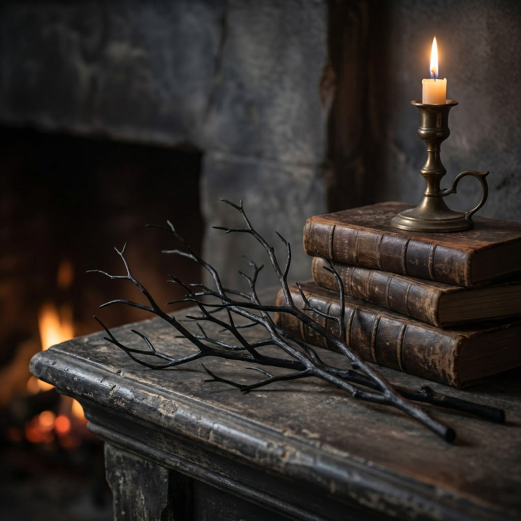 Halloween Artificial Branches, 10Pcs Black Bare Twigs Vase Fillers for Spooky Home Decor, Plastic Decorative Stems for Mantel Table Centerpiece, Creepy Indoor Outdoor Halloween Accents