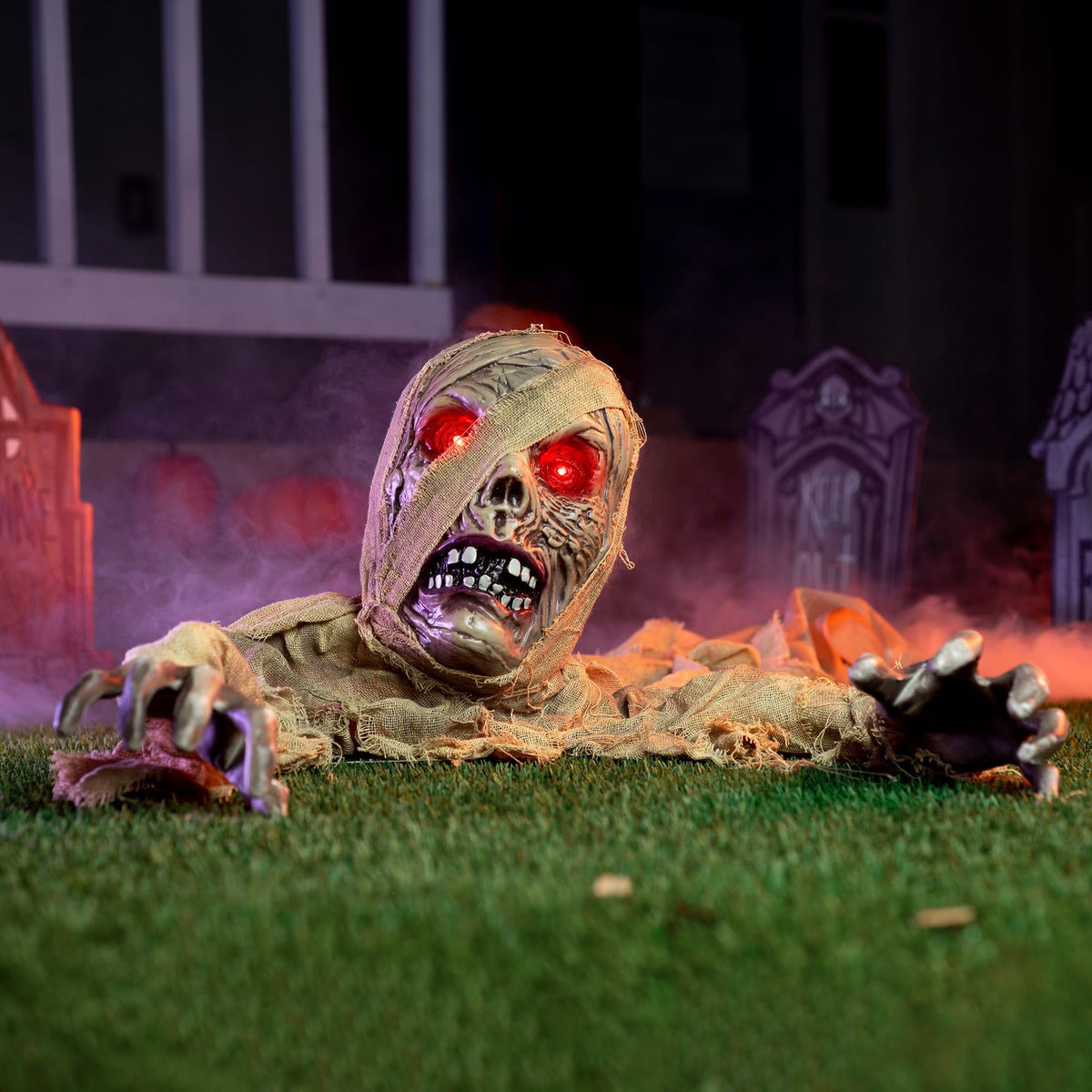 Joyfy Halloween Groundbreaker Halloween Decorations Zombie with Sound and Flashing Eyes,Outdoor Scary Halloween Yard Decorations,Haunted House Decorations