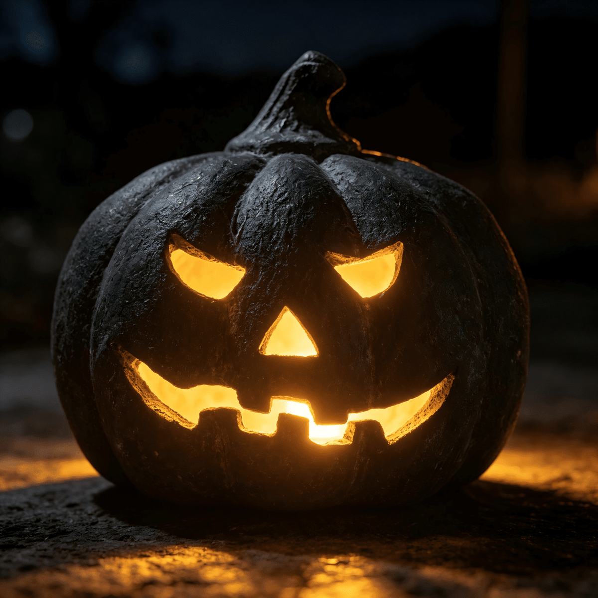 Halloween Decorations Outdoor - Fall Decor - 9.8"H Black Handmade Resin Jack O Lantern Pumpkin - Indoor Outside Gothic Festival House Centerpiece Decoration for Table Garden Living Room Mante