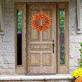 AUHomi Artificial Cedar Cypress Garland, Christmas Wreath 17.7-Inch, Front Door Wreaths, All Season Artificial Fir Wreath, Wall Hanging Wedding Window Home Porch Wreath Decoration (Yellow)