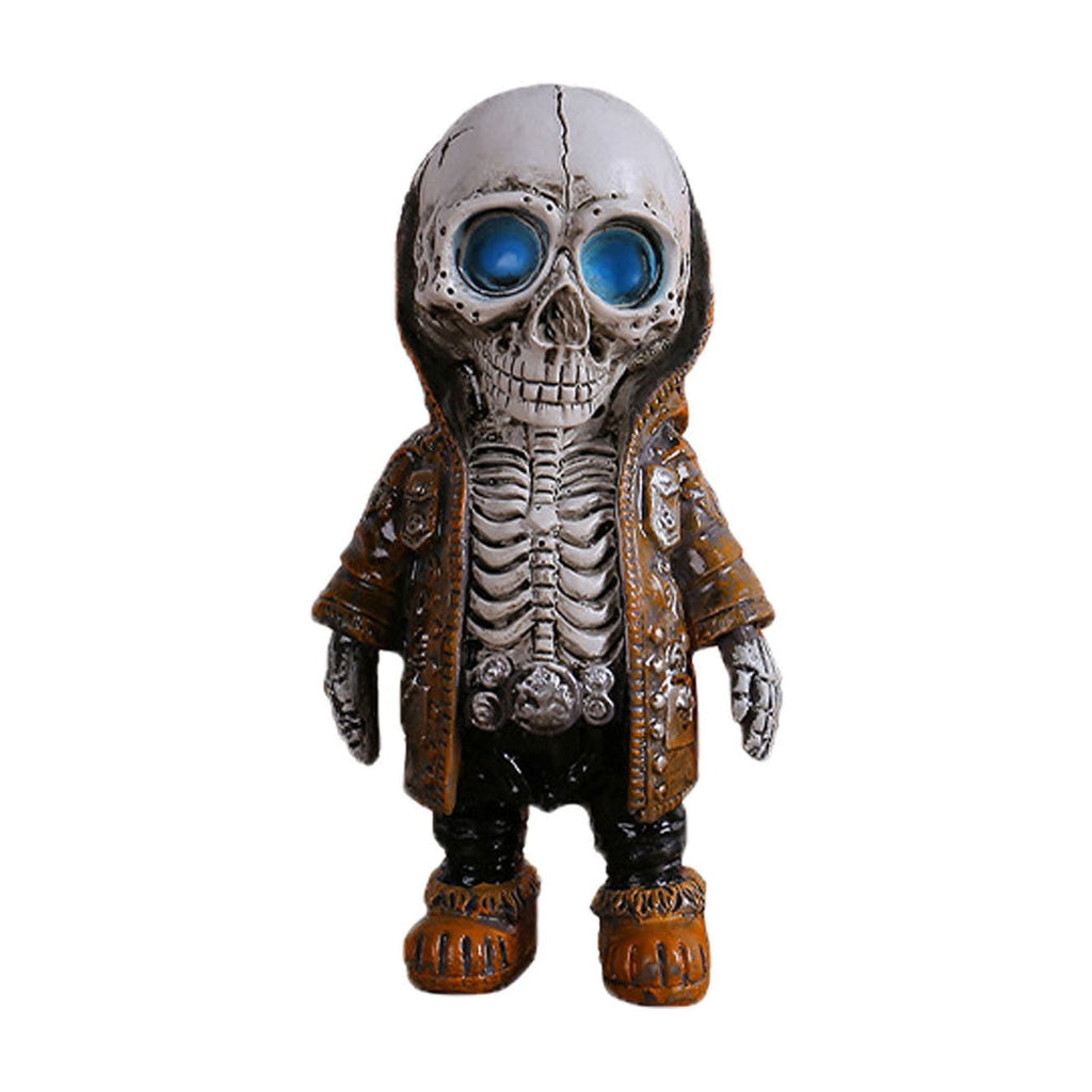 AUHomi Cool Skeleton Man Figurines, Street Dance Style Skull Resin Statues, Indoor Tabletop Halloween Decorations for Home Decor, Fashion Ornaments Ghost Festival Scene Decoration Props (A)