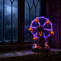 Animated Halloween Ferris Wheel Tabletop Decor - Light Up Spooky Tree with Purple LED, Moving Skeletons and Cauldrons, Haunted Graveyard Scene Centerpiece