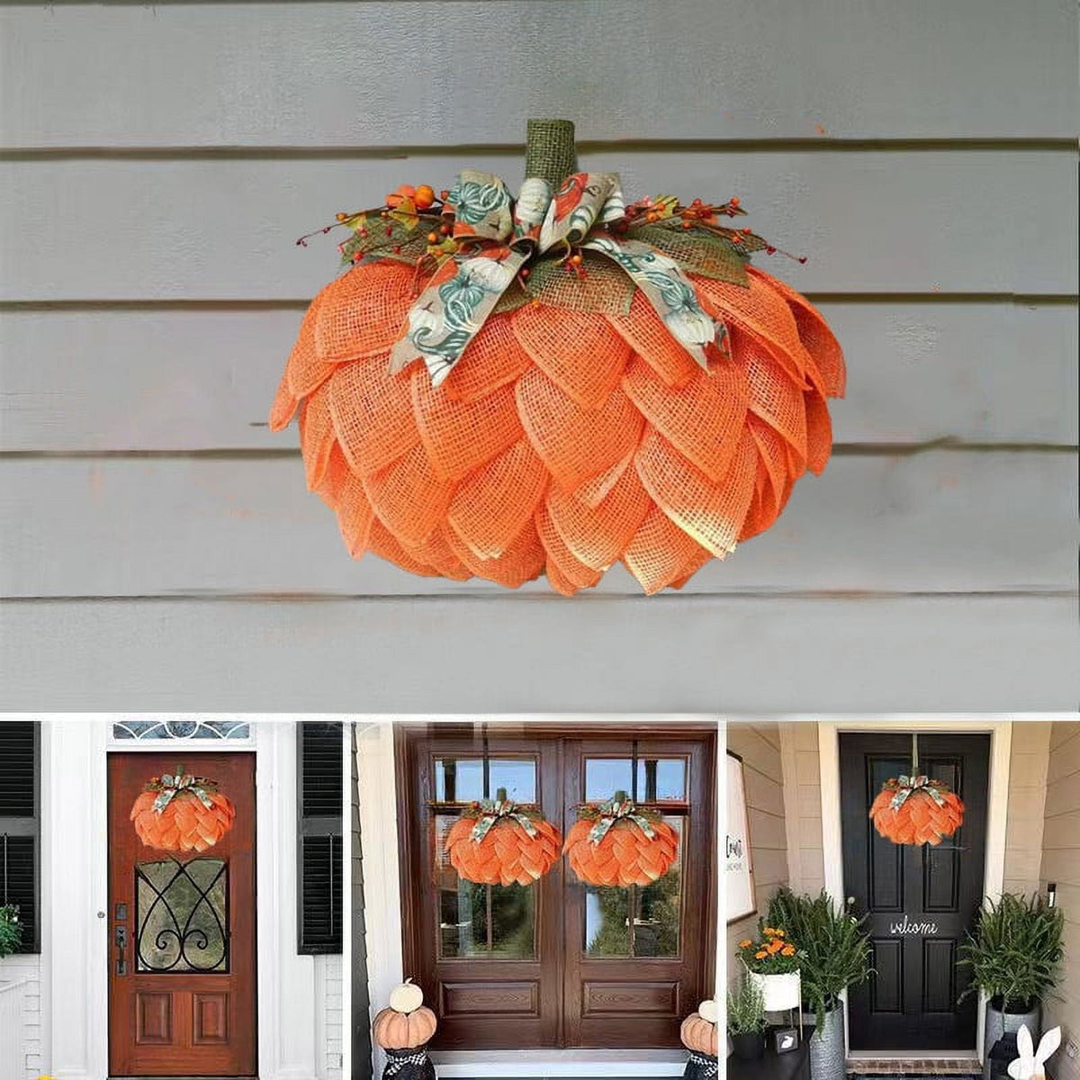 Fankiway Halloween Wreaths for front door, Halloween Black Flower Wreath Wall Door Hanging Festival Party Decor, Halloween Outdoor Wreath, Halloween Decorations