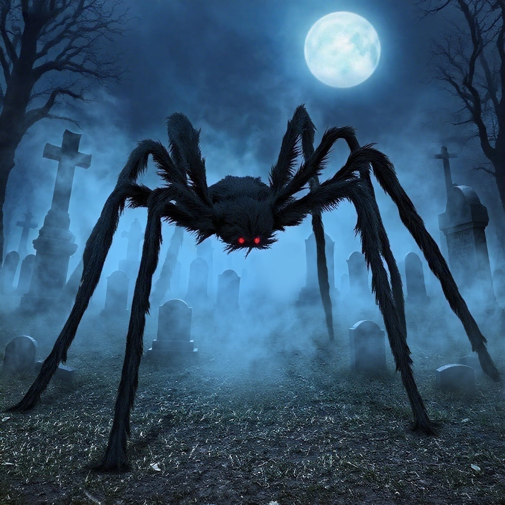 Ayieyill 79 In Giant Spider Halloween Decorations Outdoor, Scary Large Spider for Halloween Yard Decorations, Haunted House Props, 1pc