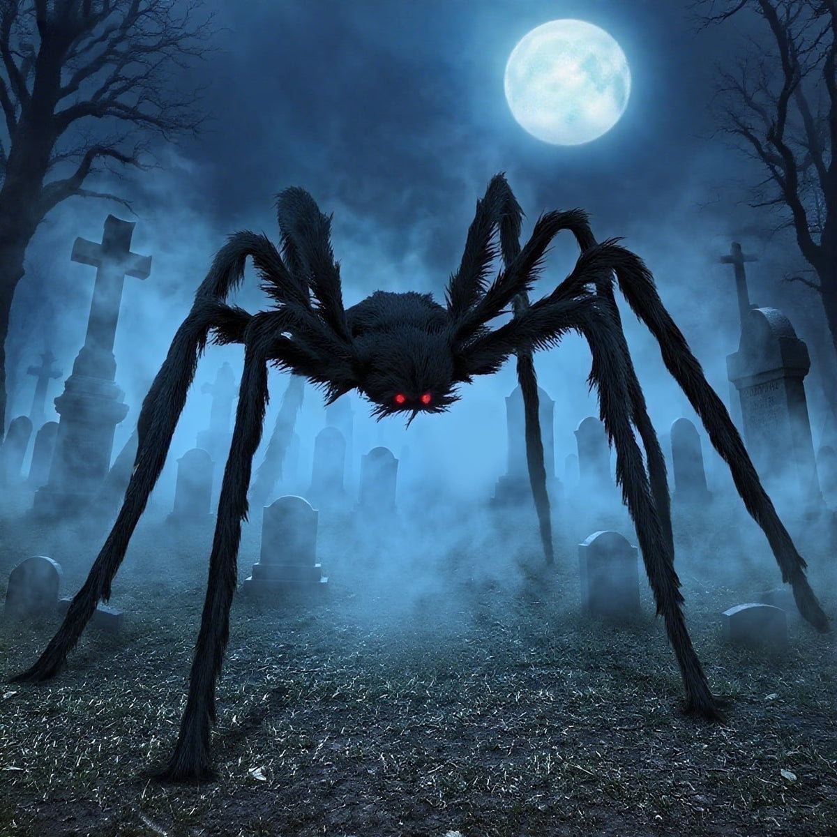Ayieyill 79 In Giant Spider Halloween Decorations Outdoor, Scary Large Spider for Halloween Yard Decorations, Haunted House Props, 1pc