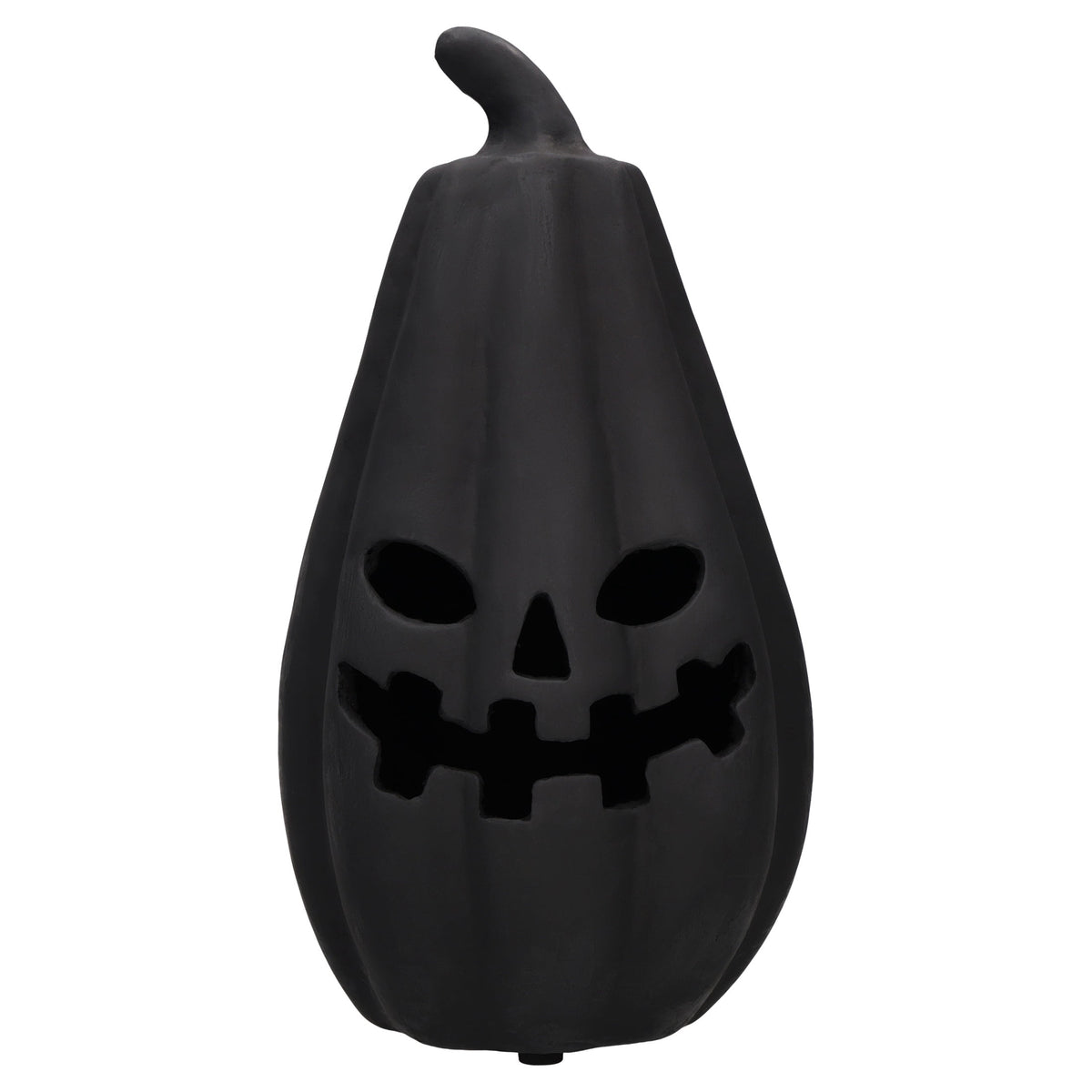 Paper Mache Jack-o'-Lantern Decoration, Black, 13.3", Halloween by Way To Celebrate