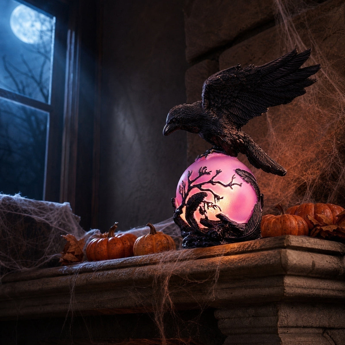 BZPIZ Witch Hat Lamp Handcrafted Retro Resin Stained Witch Hat Desk Lamp Halloween Home Decor Gothic Wizard Hats Night Light for Bedroom & Bookshelf