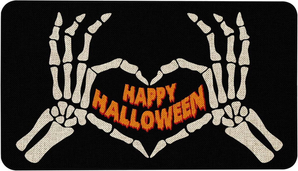 Halloween Door Mat 30 X 17 Inch Halloween Skull Doormat Indoor Outdoor Entrance Floor Mat Non Slip Halloween Decor Rubber Welcome Mats