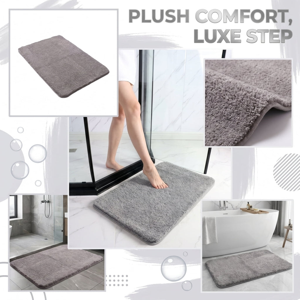 Cute Monstera Bathroom Rugs with Green Leaf Plant, Soft, Fluffy, Plush, Absorbent, Quick Dry, Non Slip, Machine Washable for Shower Floor, Bathroom, Bedroom,Home Decor and Accessories 24x16 Inches