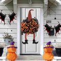 Bobomoti Halloween Wreath with Witch Legs Pumpkin Door Hanging Garland Front Door for Halloween Decorations Halloween Witch Garland on Clearance