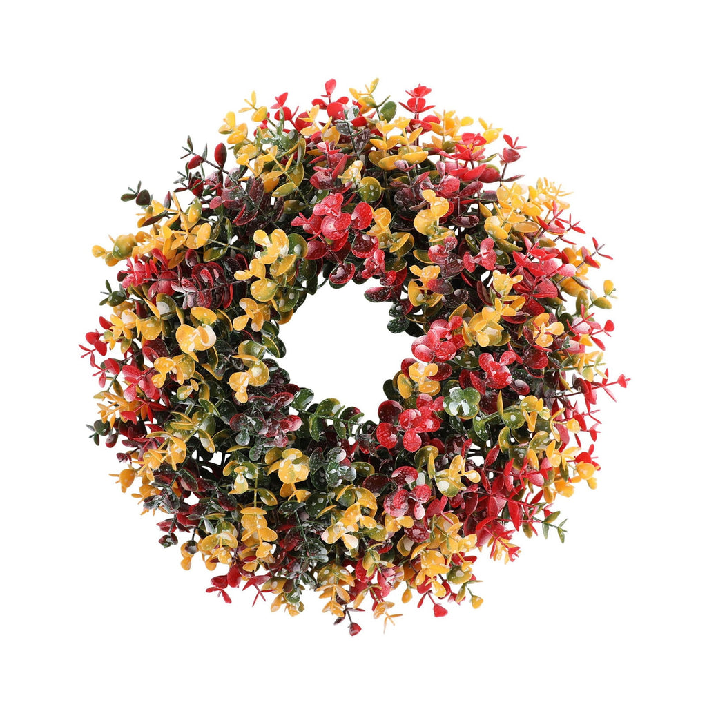 Btomtd 15" Handcrafted Rattan Wreath for Christmas Decoration, Versatile Hanging Wreath for Door Wall or Window, Mall Display Garland, Thanksgiving Halloween Wreaths, A